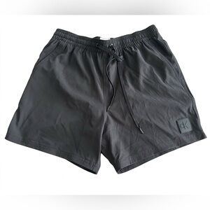 Calvin Klein Men’s Black Logo Patch Swim Shorts M